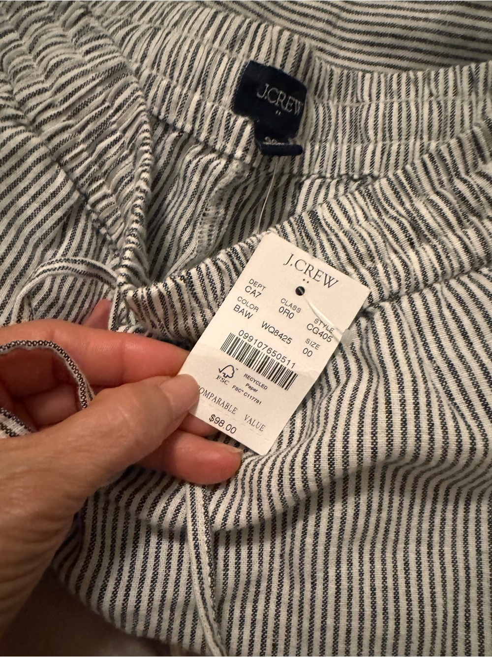 New - j crew Linen-blend slim wide-leg drawstring pant - Picture 2 of 3